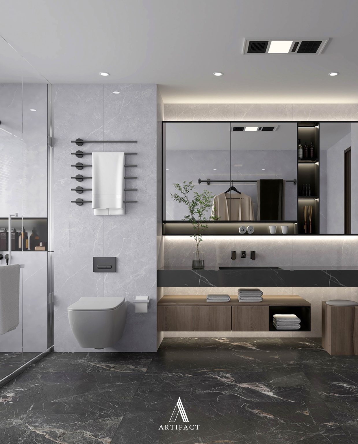 กระเบื้องอาร์ติแฟคท์ ITALIAN MARBLE EMBORA GREY IP08 Artifact Design