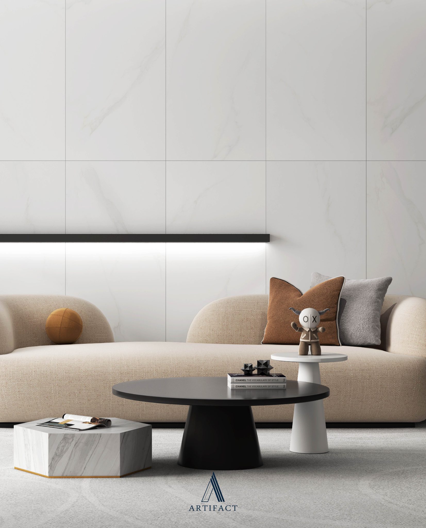 กระเบื้องอาร์ติแฟคท์ ITALIAN WHITE STATUARIO MARBLE VG07 Artifact